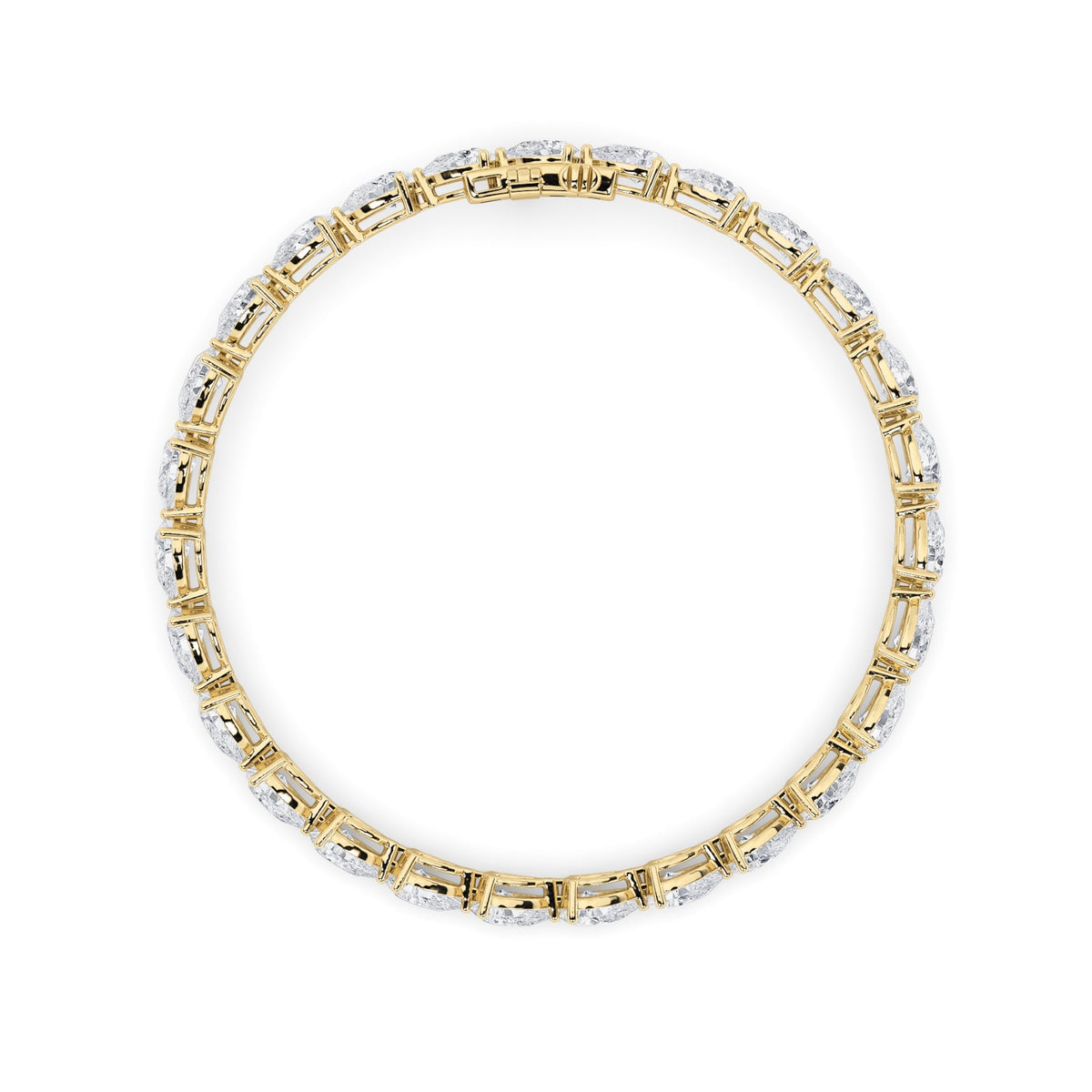6CTW Pear Lab-Grown Diamond Prong Fancy Line Bracelet 30 Stones