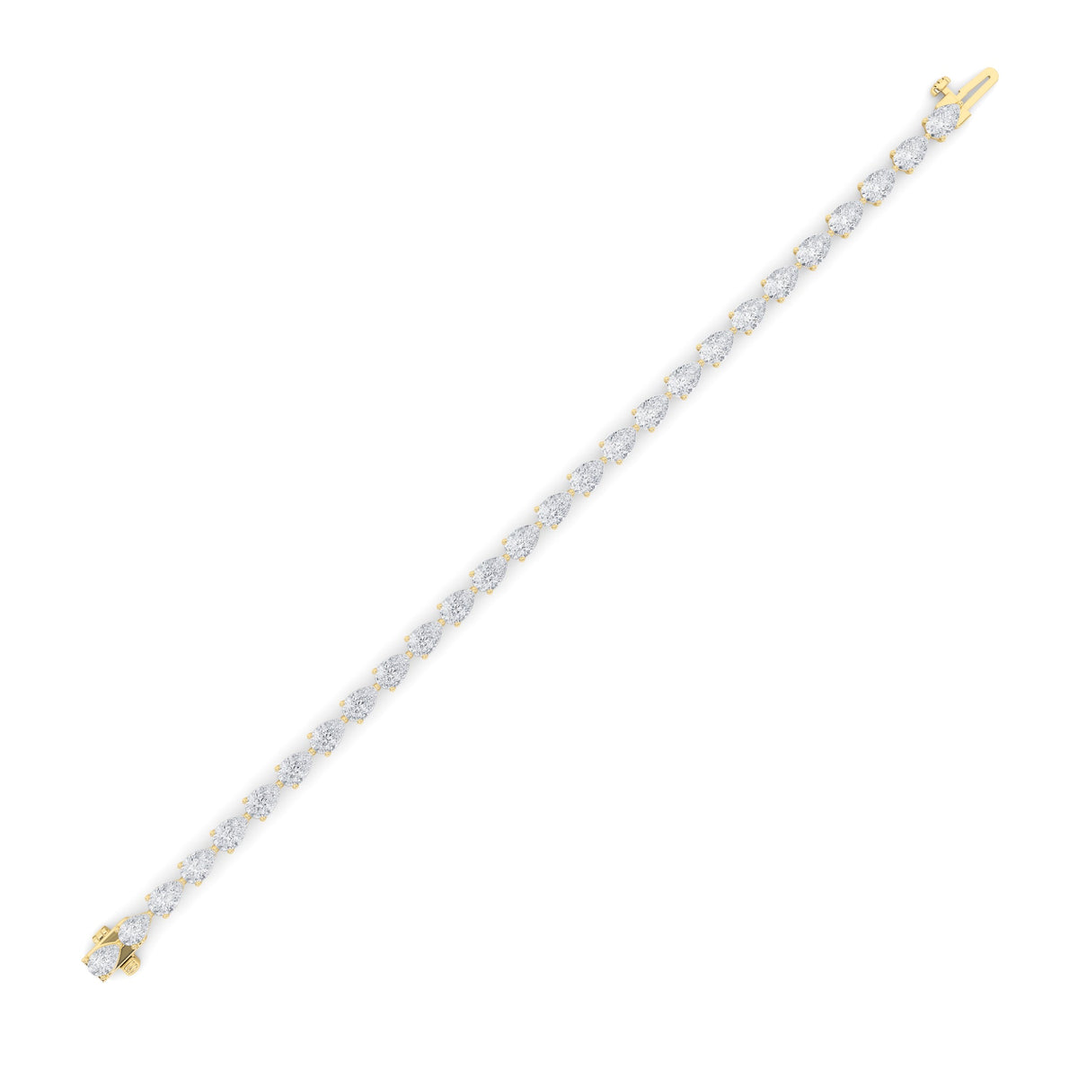 6CTW Pear Lab-Grown Diamond Prong Fancy Line Bracelet 30 Stones