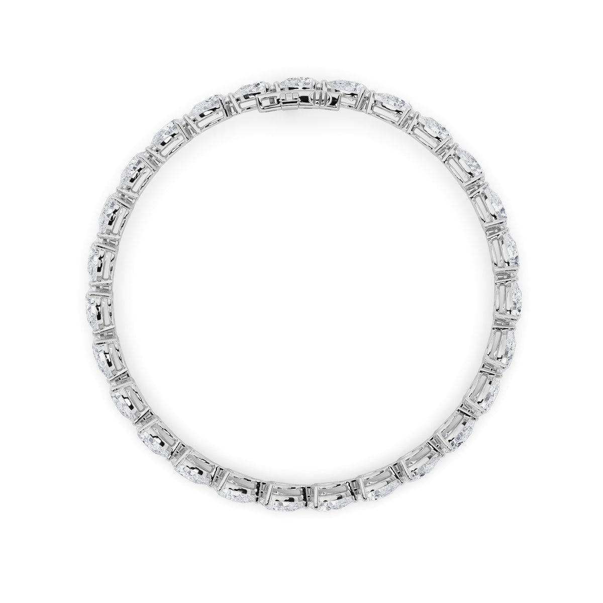 7CTW Pear Lab-Grown Diamond Prong Fancy Line Bracelet 28 Stones