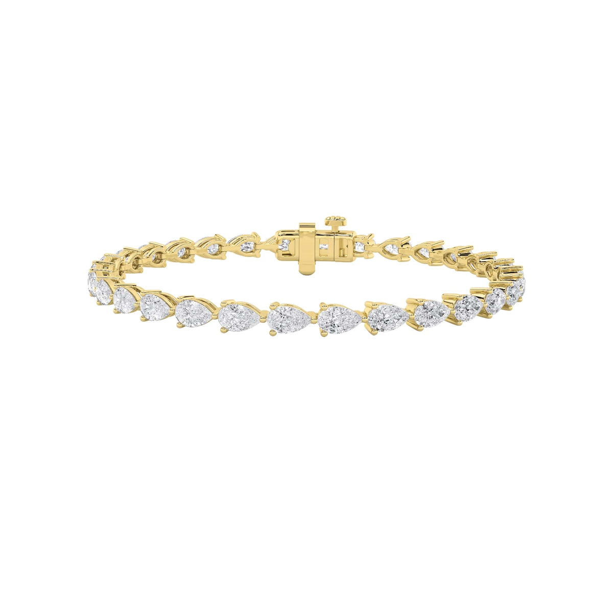 7CTW Pear Lab-Grown Diamond Prong Fancy Line Bracelet 28 Stones