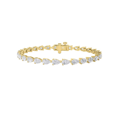 7CTW Pear Lab-Grown Diamond Prong Fancy Line Bracelet 28 Stones