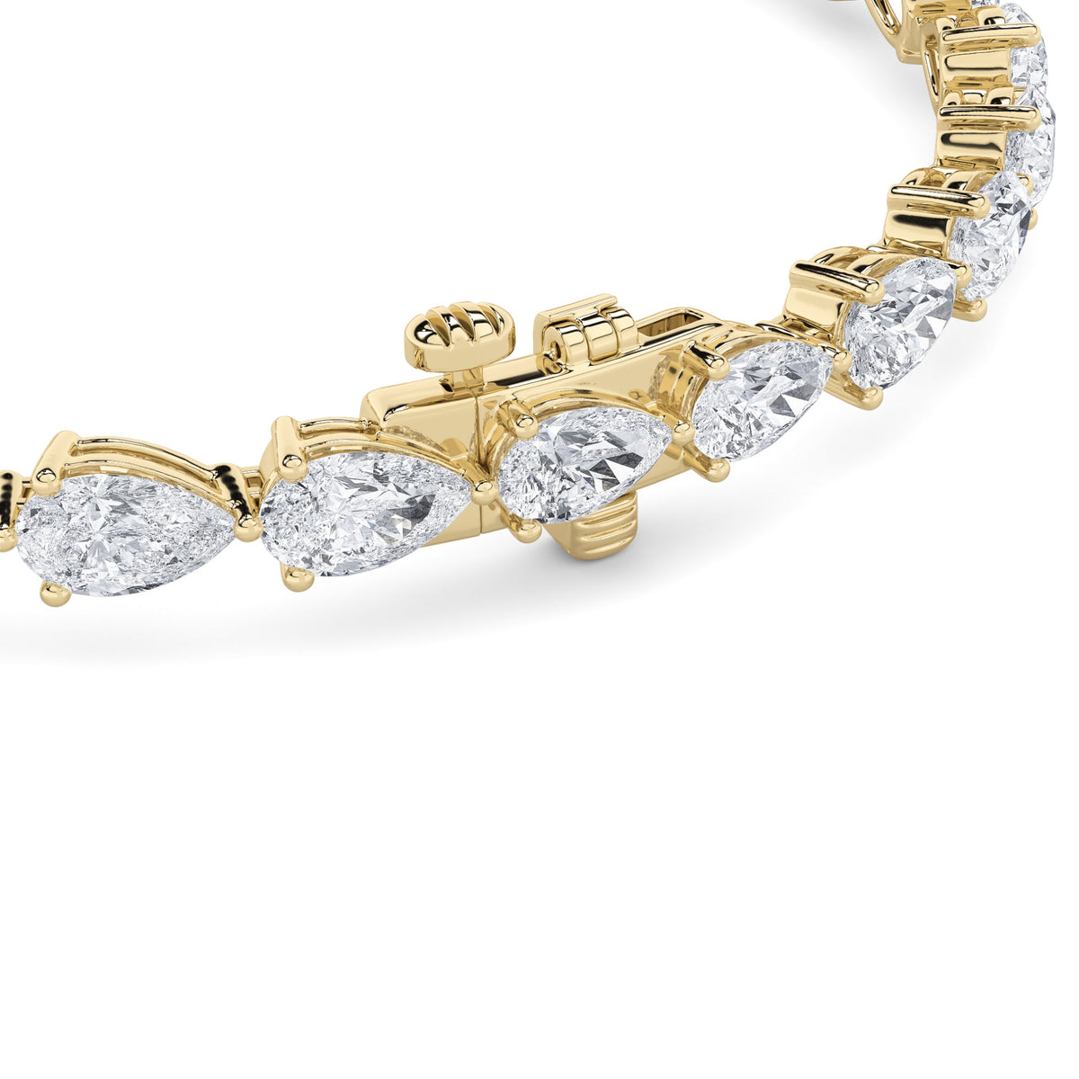 7CTW Pear Lab-Grown Diamond Prong Fancy Line Bracelet 28 Stones