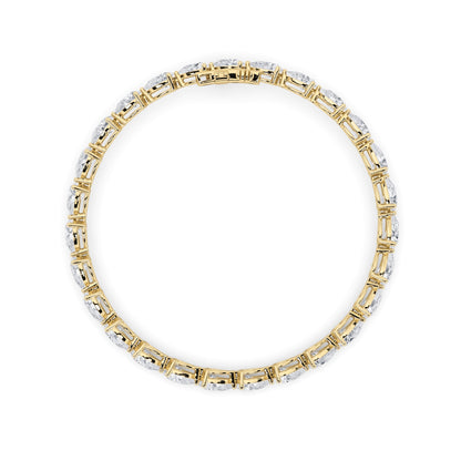 7CTW Pear Lab-Grown Diamond Prong Fancy Line Bracelet 28 Stones