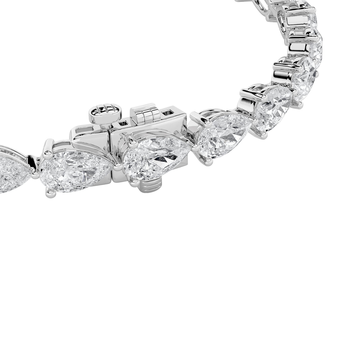 8CTW Pear Lab-Grown Diamond Prong East West Bracelet 27 Stones