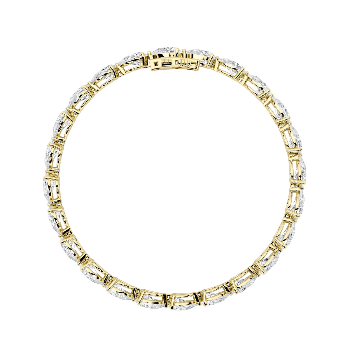 8CTW Pear Lab-Grown Diamond Prong East West Bracelet 27 Stones