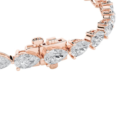 8CTW Pear Lab-Grown Diamond Prong East West Bracelet 27 Stones