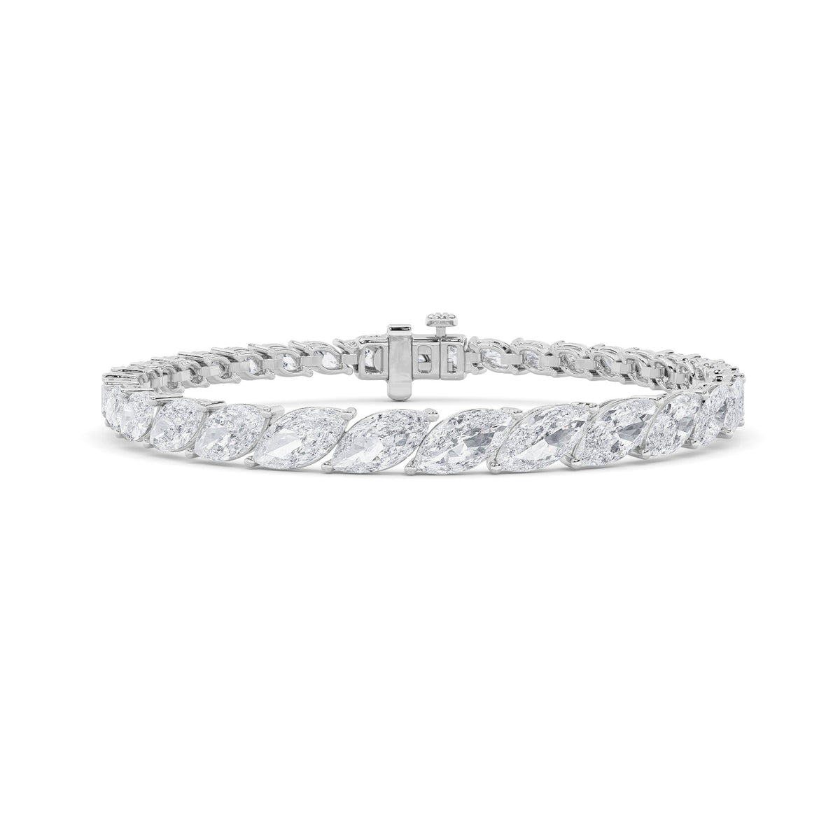 13CTW Marquise Lab-Grown Diamond Prong Fancy Bracelet 33 Stones