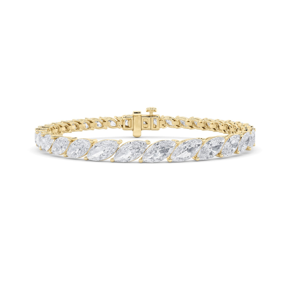 13CTW Marquise Lab-Grown Diamond Prong Fancy Bracelet 33 Stones