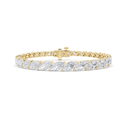 13CTW Marquise Lab-Grown Diamond Prong Fancy Bracelet 33 Stones