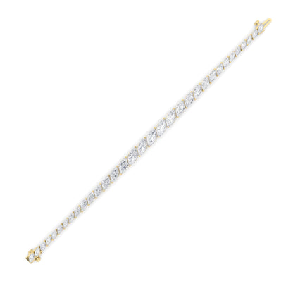 13CTW Marquise Lab-Grown Diamond Prong Fancy Bracelet 33 Stones