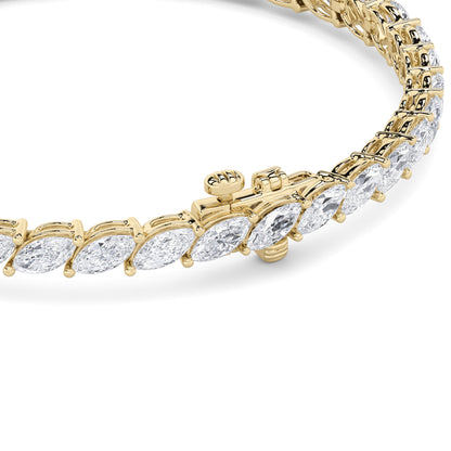 13CTW Marquise Lab-Grown Diamond Prong Fancy Bracelet 33 Stones