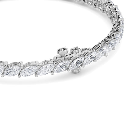 13.5CTW Marquise Lab-Grown Diamond Prong Bracelet 33 Stones