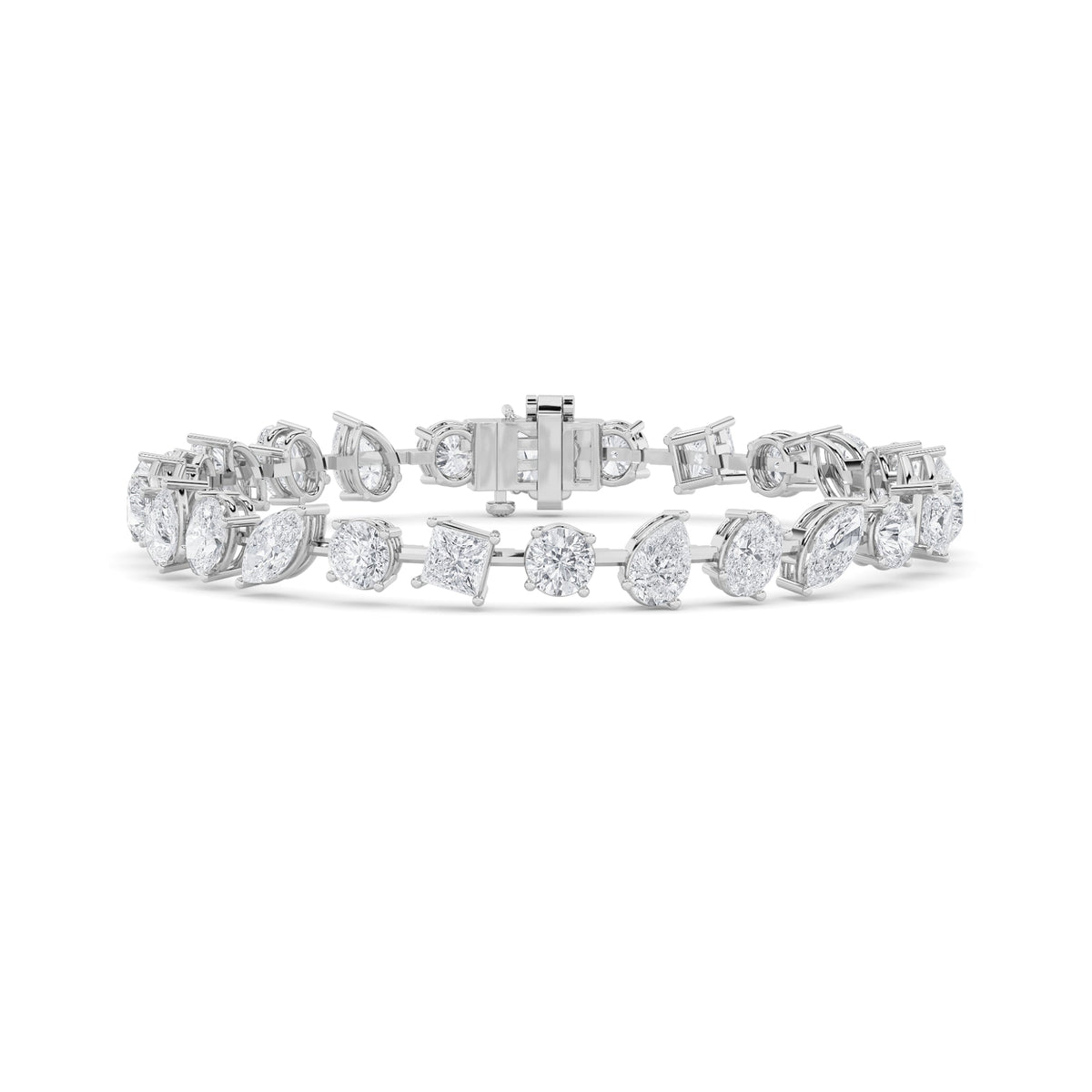 10.5CTW Mix Lab-Grown Diamond Prong North South Bracelet 26 Stones