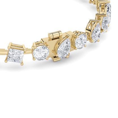 10.5CTW Mix Lab-Grown Diamond Prong North South Bracelet 26 Stones