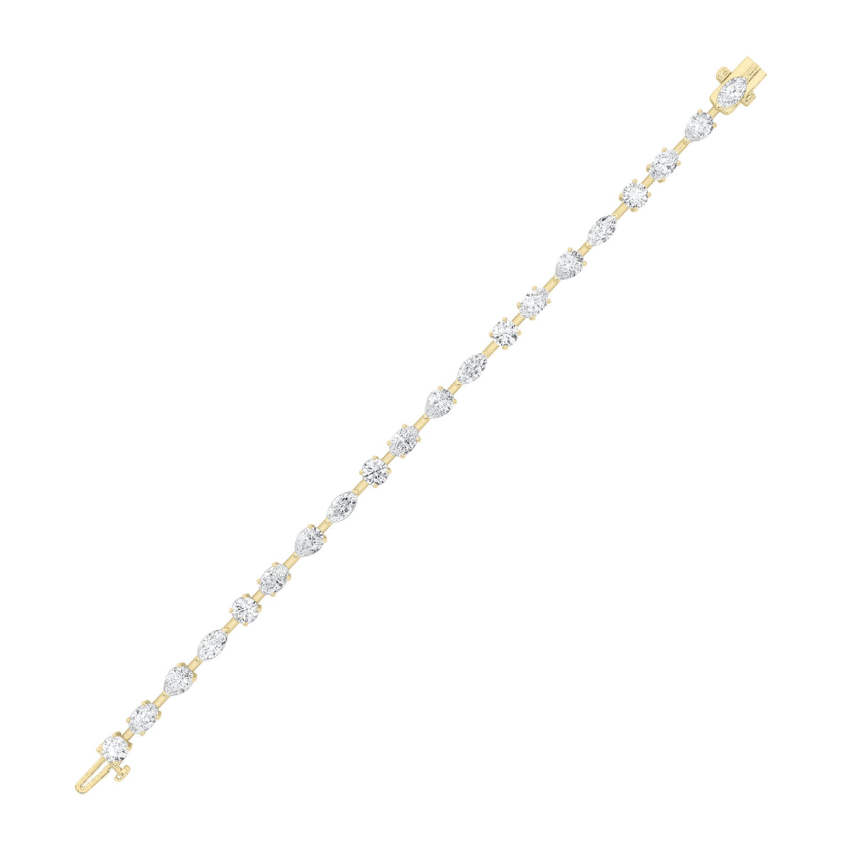 10CTW Mix Lab-Grown Diamond Prong East West Bracelet 20 Stones