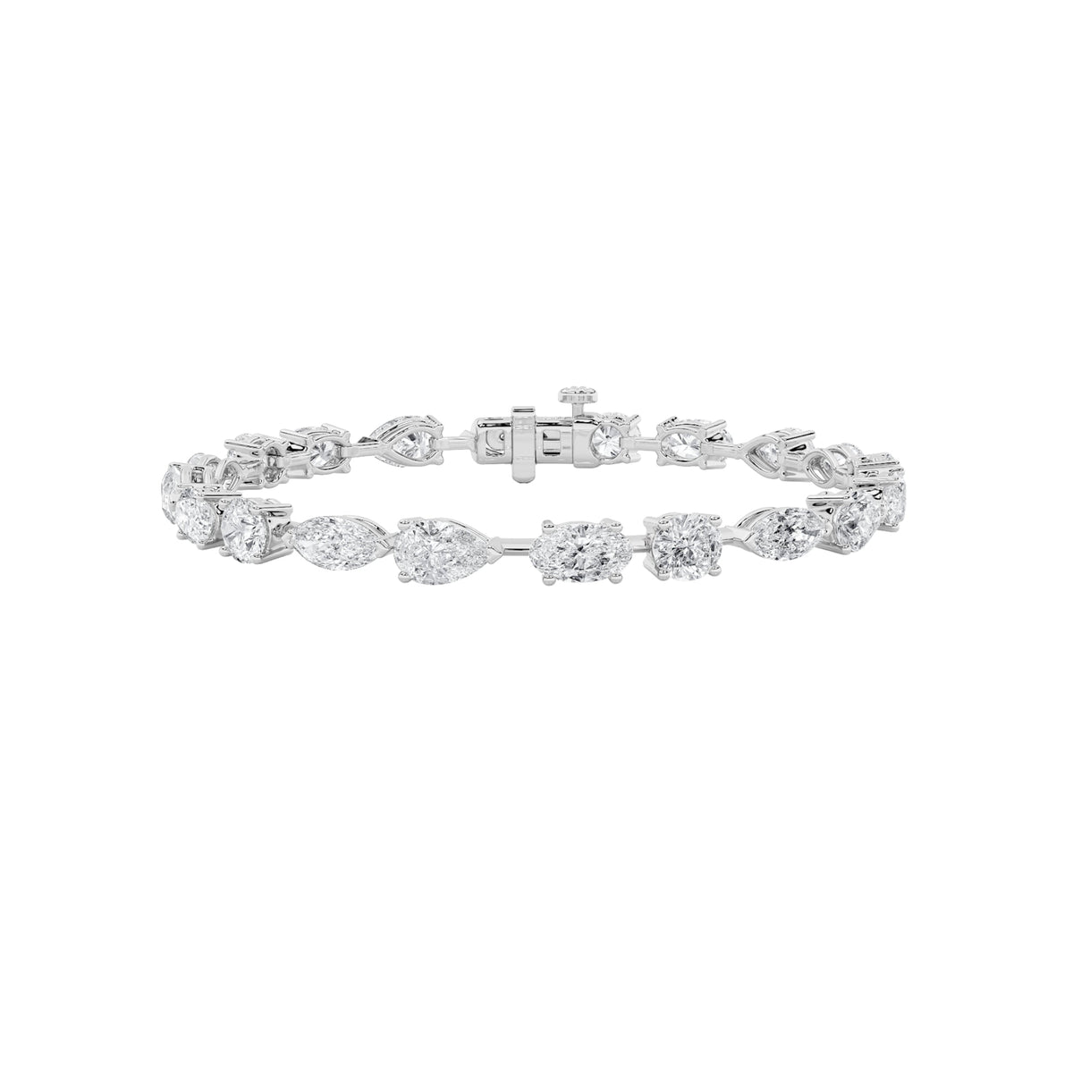 12CTW Mix Lab-Grown Diamond Prong East West Bracelet 20 Stones