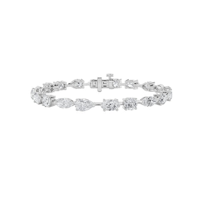 12CTW Mix Lab-Grown Diamond Prong East West Bracelet 20 Stones