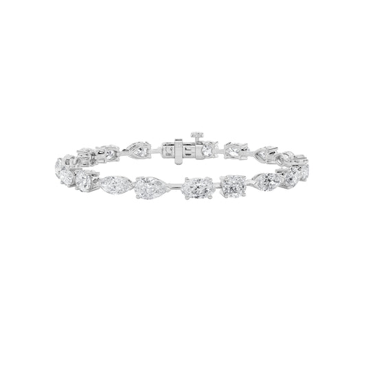 12CTW Mix Lab-Grown Diamond Prong East West Bracelet 20 Stones