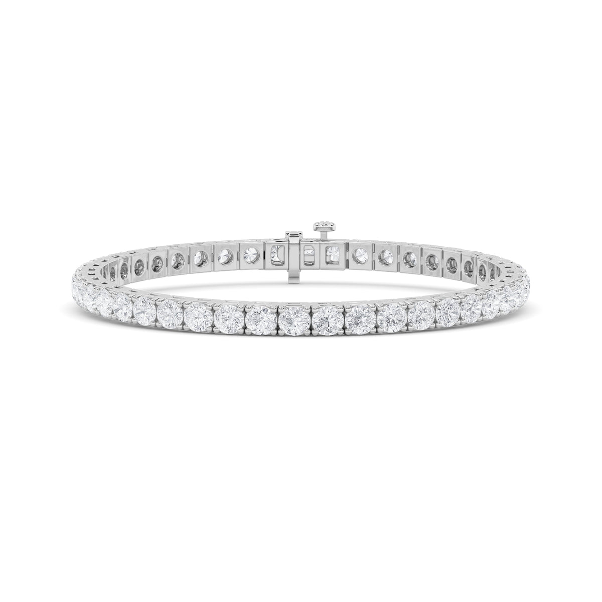 8CTW Round Lab-Grown Diamond Prong Tennis Bracelet 50 Stones F Color
