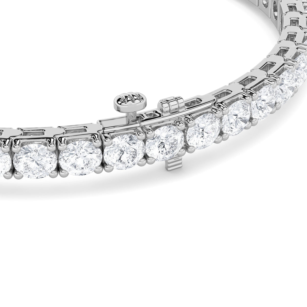 8CTW Round Lab-Grown Diamond Prong Tennis Bracelet 50 Stones F Color