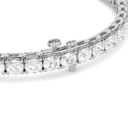 8CTW Round Lab-Grown Diamond Prong Tennis Bracelet 50 Stones F Color