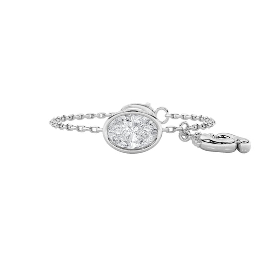 1CTW Oval Lab-Grown Diamond Bezel Bolo Bracelet 1 Stone