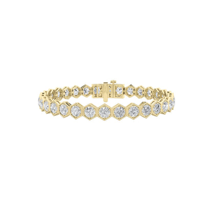 10CTW Round Lab-Grown Diamond Prong Bracelet 32 Stones