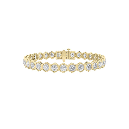 10CTW Round Lab-Grown Diamond Prong Bracelet 32 Stones