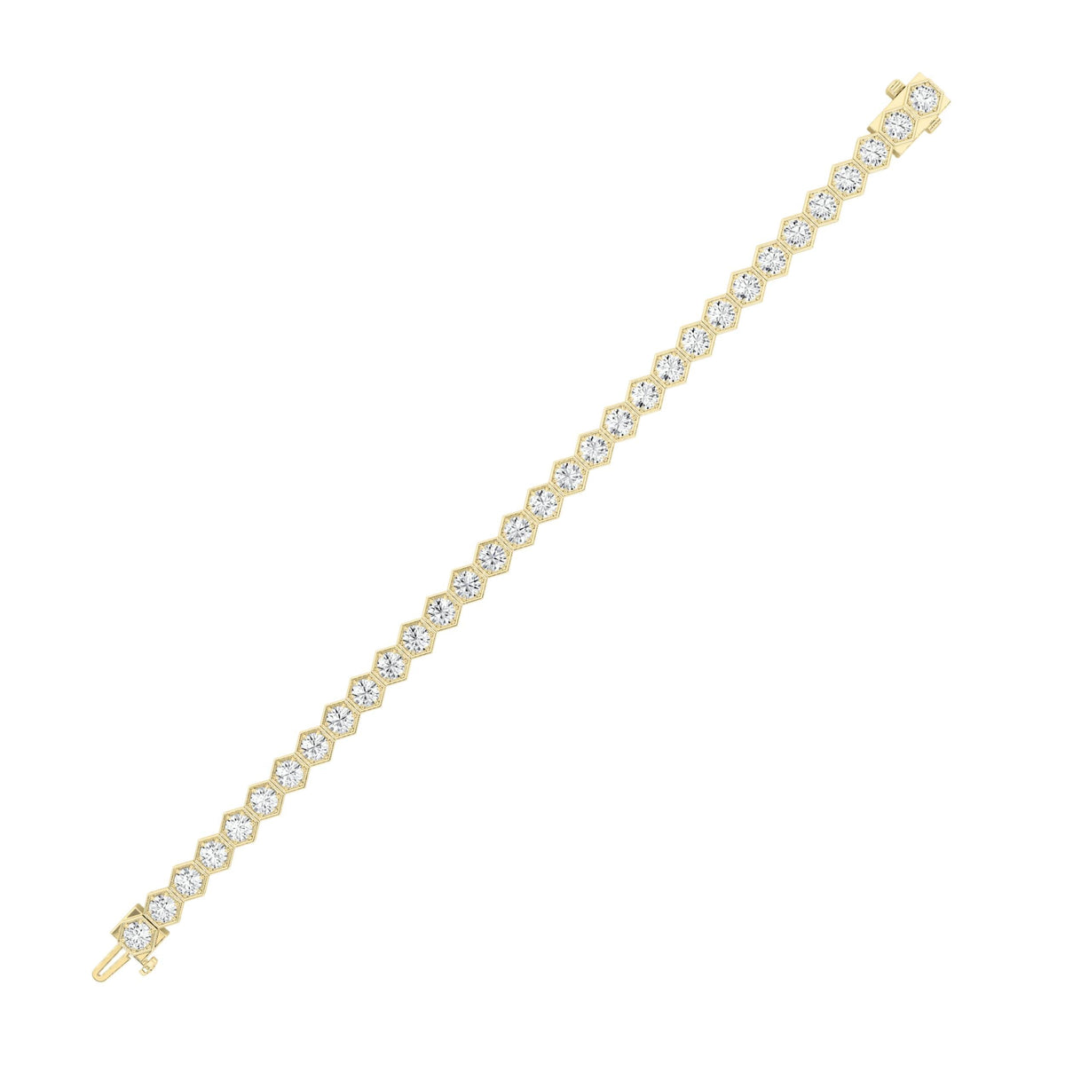 10CTW Round Lab-Grown Diamond Prong Bracelet 32 Stones