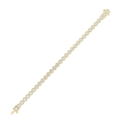 10CTW Round Lab-Grown Diamond Prong Bracelet 32 Stones