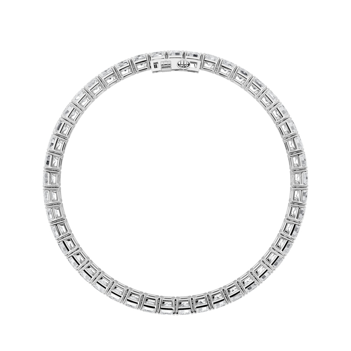 15CTW Emerald Lab-Grown Diamond Prong North South Bracelet 50 Stones