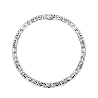 15CTW Emerald Lab-Grown Diamond Prong North South Bracelet 50 Stones