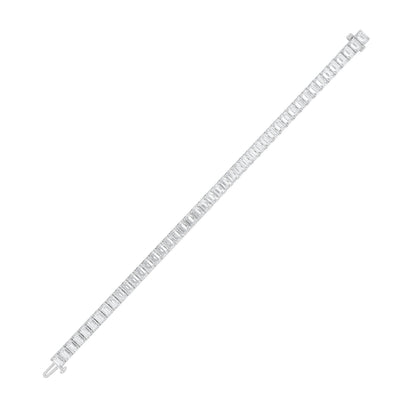 15CTW Emerald Lab-Grown Diamond Prong North South Bracelet 50 Stones