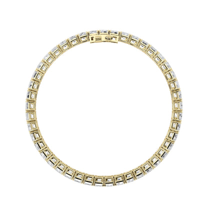 15CTW Emerald Lab-Grown Diamond Prong North South Bracelet 50 Stones