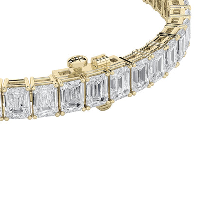15CTW Emerald Lab-Grown Diamond Prong North South Bracelet 50 Stones