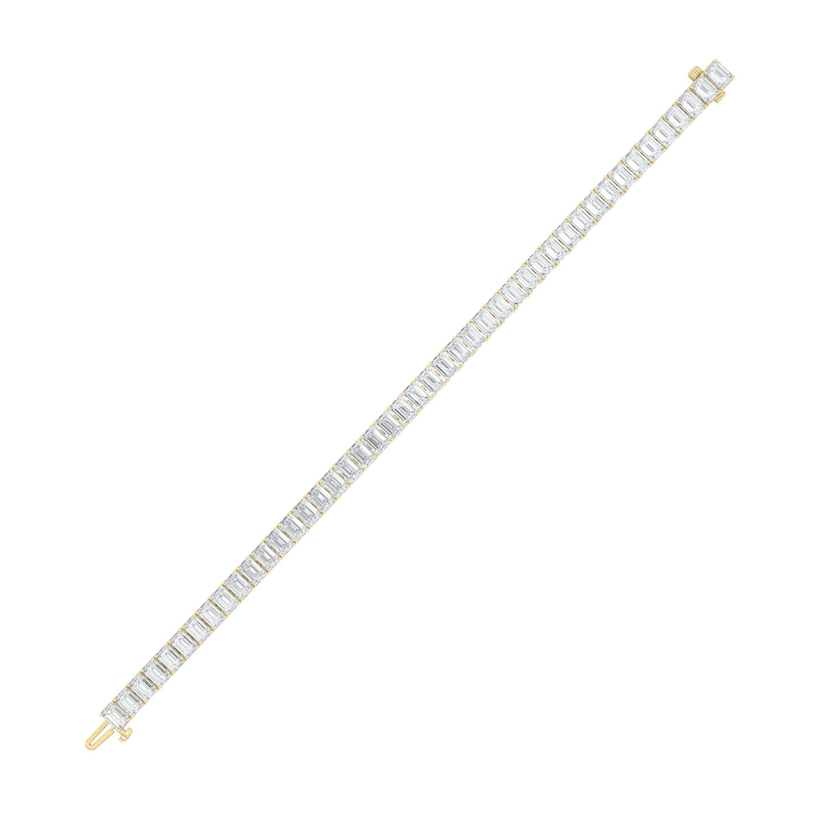 15CTW Emerald Lab-Grown Diamond Prong North South Bracelet 50 Stones