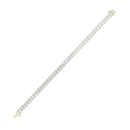 15CTW Emerald Lab-Grown Diamond Prong North South Bracelet 50 Stones