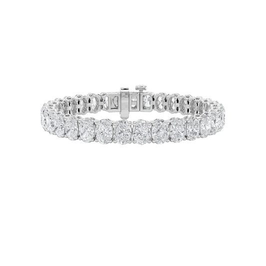 10CTW Oval Lab-Grown Diamond Prong North South Bracelet 50 Stones