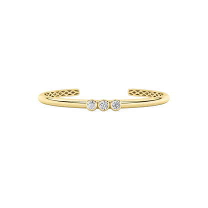 0.75CTW Round Lab-Grown Diamond Bezel Bracelet 3 Stones