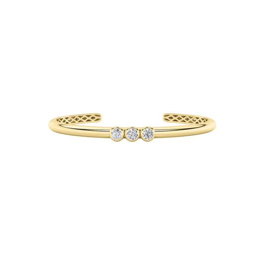 0.75CTW Round Lab-Grown Diamond Bezel Bracelet 3 Stones