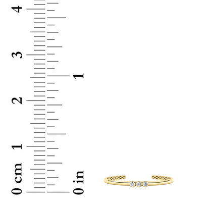 0.75CTW Round Lab-Grown Diamond Bezel Bracelet 3 Stones