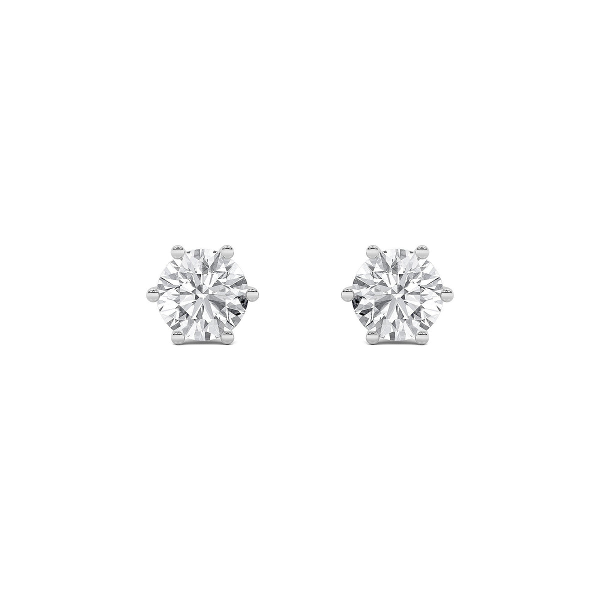 2CTW Round Lab-Grown Diamond Prong Tulip Head Stud Earrings 26 Stones