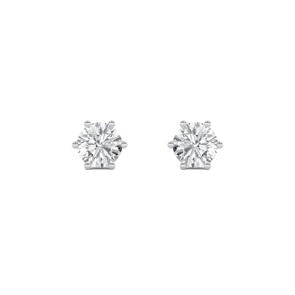 2CTW Round Lab-Grown Diamond Prong Tulip Head Stud Earrings 26 Stones