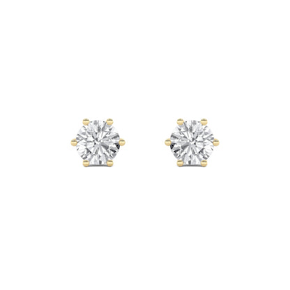 2CTW Round Lab-Grown Diamond Prong Tulip Head Stud Earrings 26 Stones