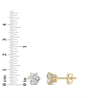 3CTW Round Lab-Grown Diamond Prong Tulip Head Stud Earrings 26 Stones