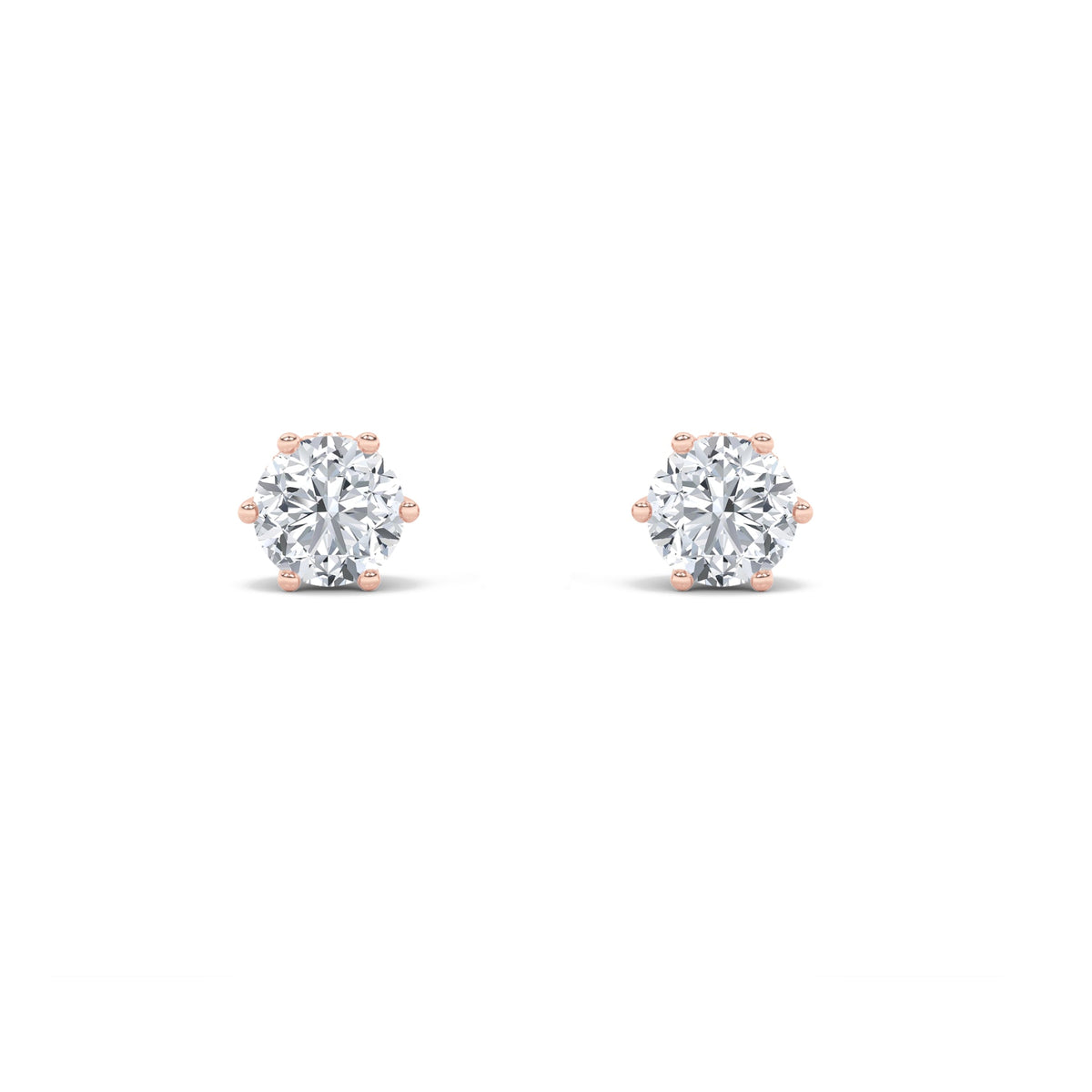 3CTW Round Lab-Grown Diamond Prong Tulip Head Stud Earrings 26 Stones