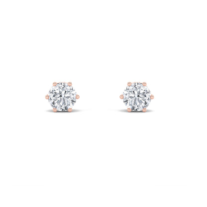 3CTW Round Lab-Grown Diamond Prong Tulip Head Stud Earrings 26 Stones