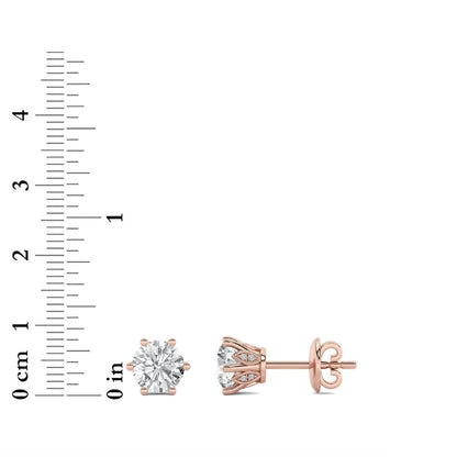 3CTW Round Lab-Grown Diamond Prong Tulip Head Stud Earrings 26 Stones