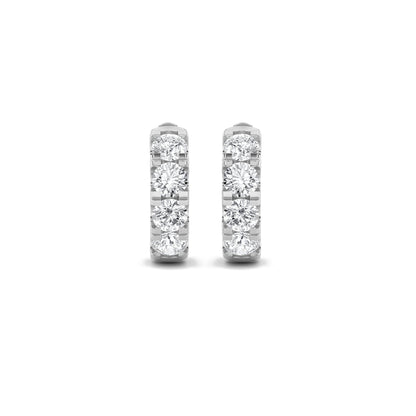 3CTW Round Lab-Grown Diamond Prong Hoop Earrings 8 Stones