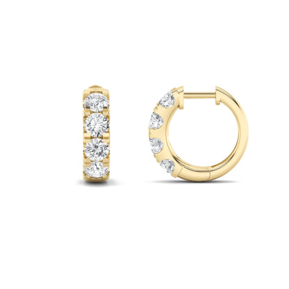 3CTW Round Lab-Grown Diamond Prong Hoop Earrings 8 Stones